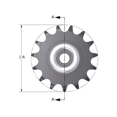 Brewer Machine & Gear Idler Sprocket, A Style, 60 Chain , 13 Teeth, Ball Bearing, Composite B6013N